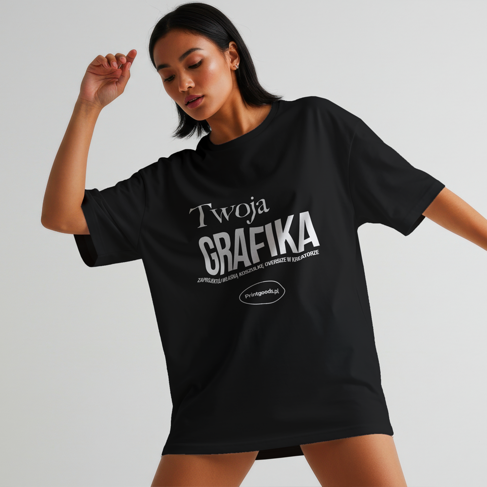 koszulka oversize z nadrukiem